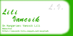 lili vancsik business card